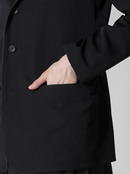 【Yohji Yamamoto POUR HOMME - ヨウジヤマモト プールオム】REGULATION GABARDINE 5BUTTONS JACKET（ジャケット/ ブラック)