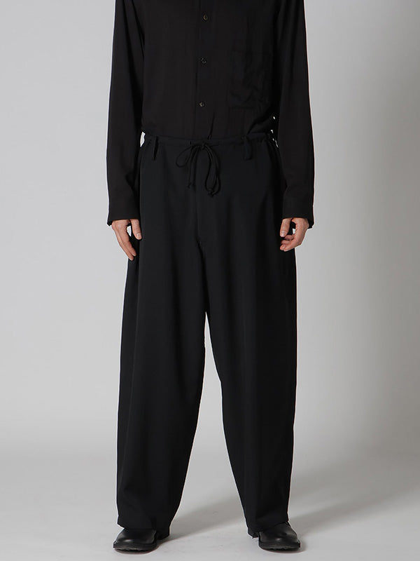 【Y's for men-ワイズフォーメン】GABARDINE STANDARD STRING PANTS WITH 3-STITCH(パンツ/ブラック)