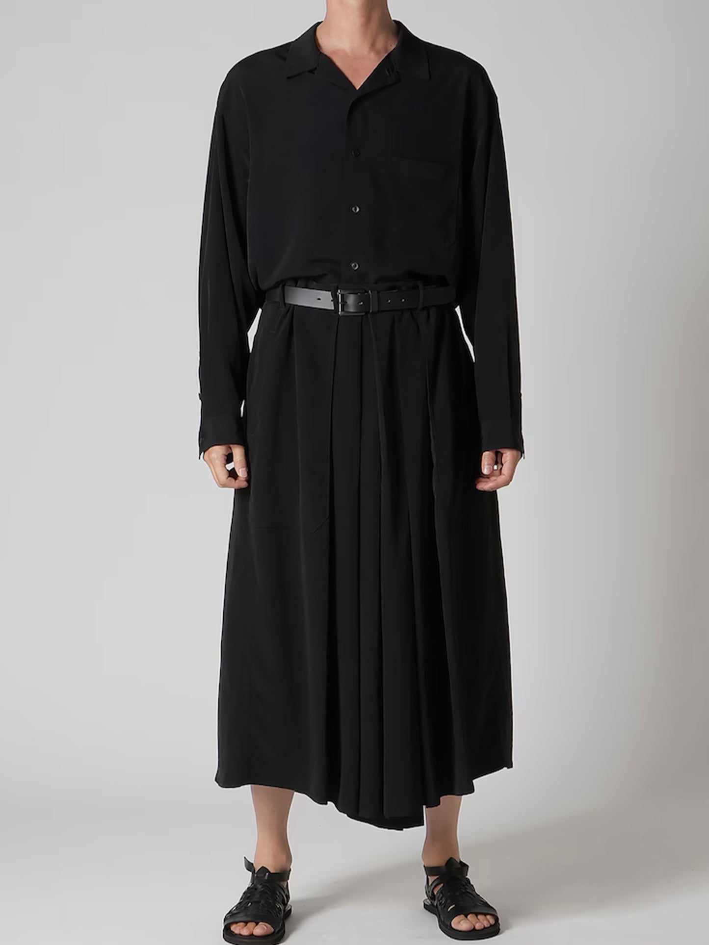 【Yohji Yamamoto POUR HOMME - ヨウジヤマモト プールオム】TA TUXEDO HAKAMA PANTS（パンツ/ブラック)