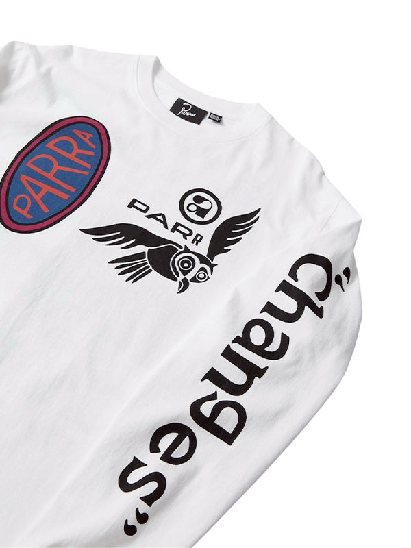 【by Parra - バイパラ】TEAM CHANGES LONG SLEEVE T-SHIRT / WHITE (Tシャツ/ホワイト)