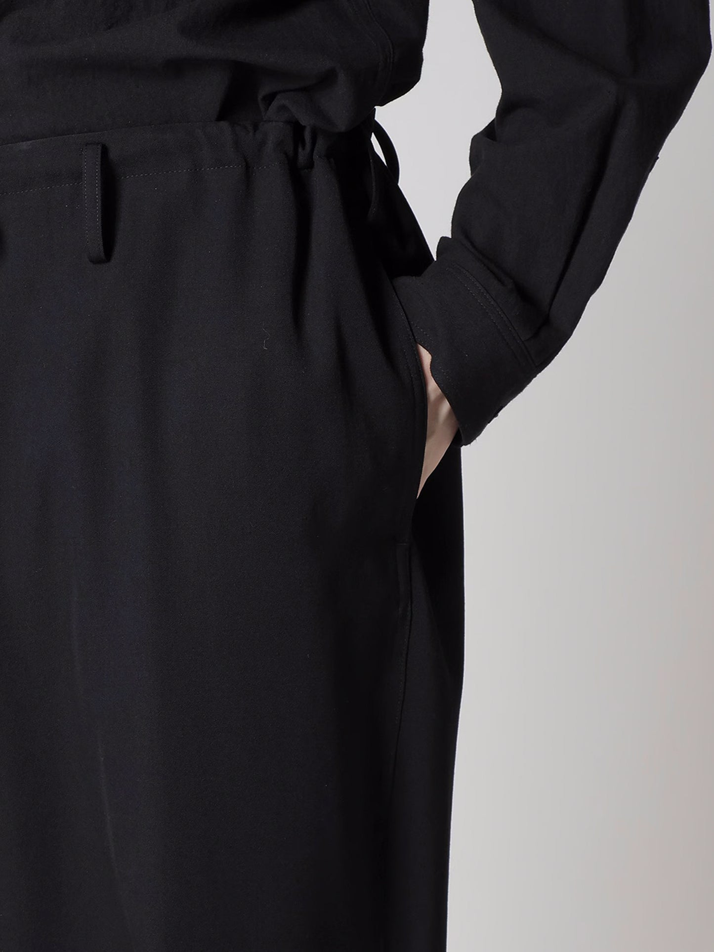 【Y's for men-ワイズフォーメン】WOOL GABARDINE WIDE STRING PANTS(パンツ/ブラック)