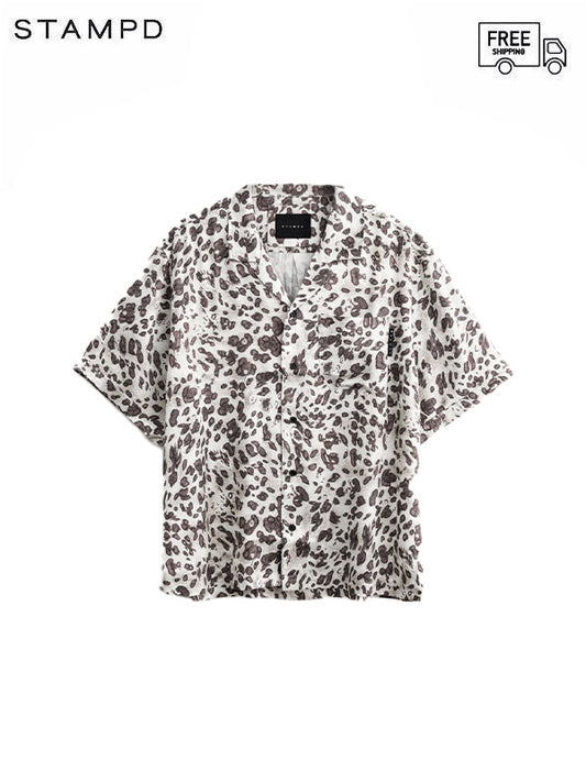 【STAMPD - スタンプド】LEOPARD CAMP COLLAR BUTTONDOWN V2 SAW(シャツ)