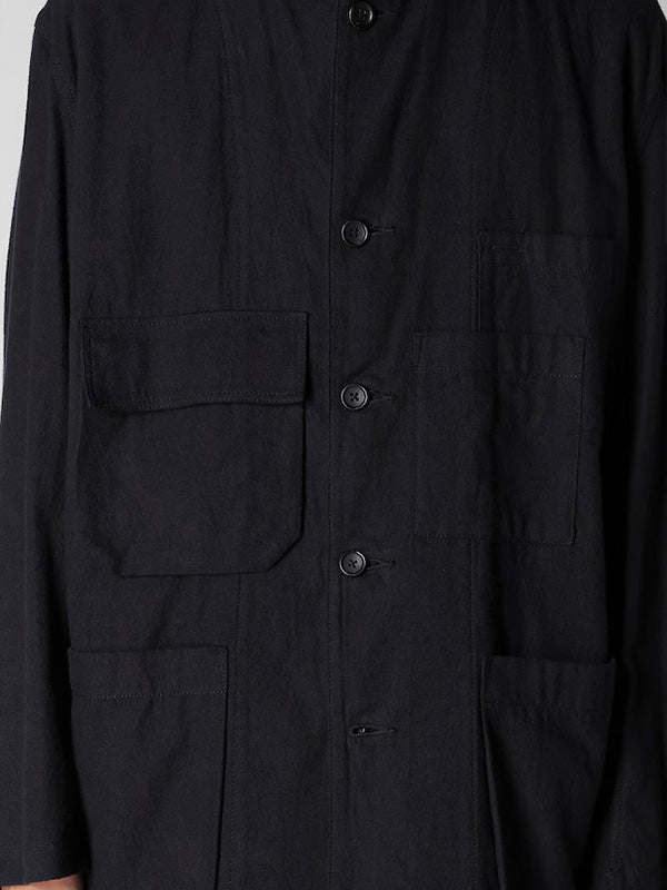 【Y's for men - ワイズフォーメン】COTTON FLANNEL CHAIN STITCH BLOUSON(ブルゾン/ブラック)