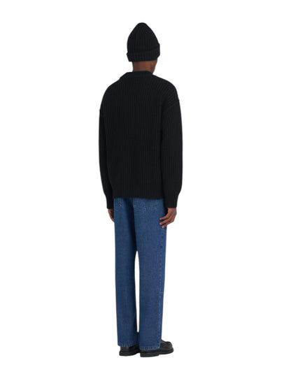 【Études studio - エチュード スタジオ】Ribbed Round Neck Europa / BLACK (セーター/ブラック)