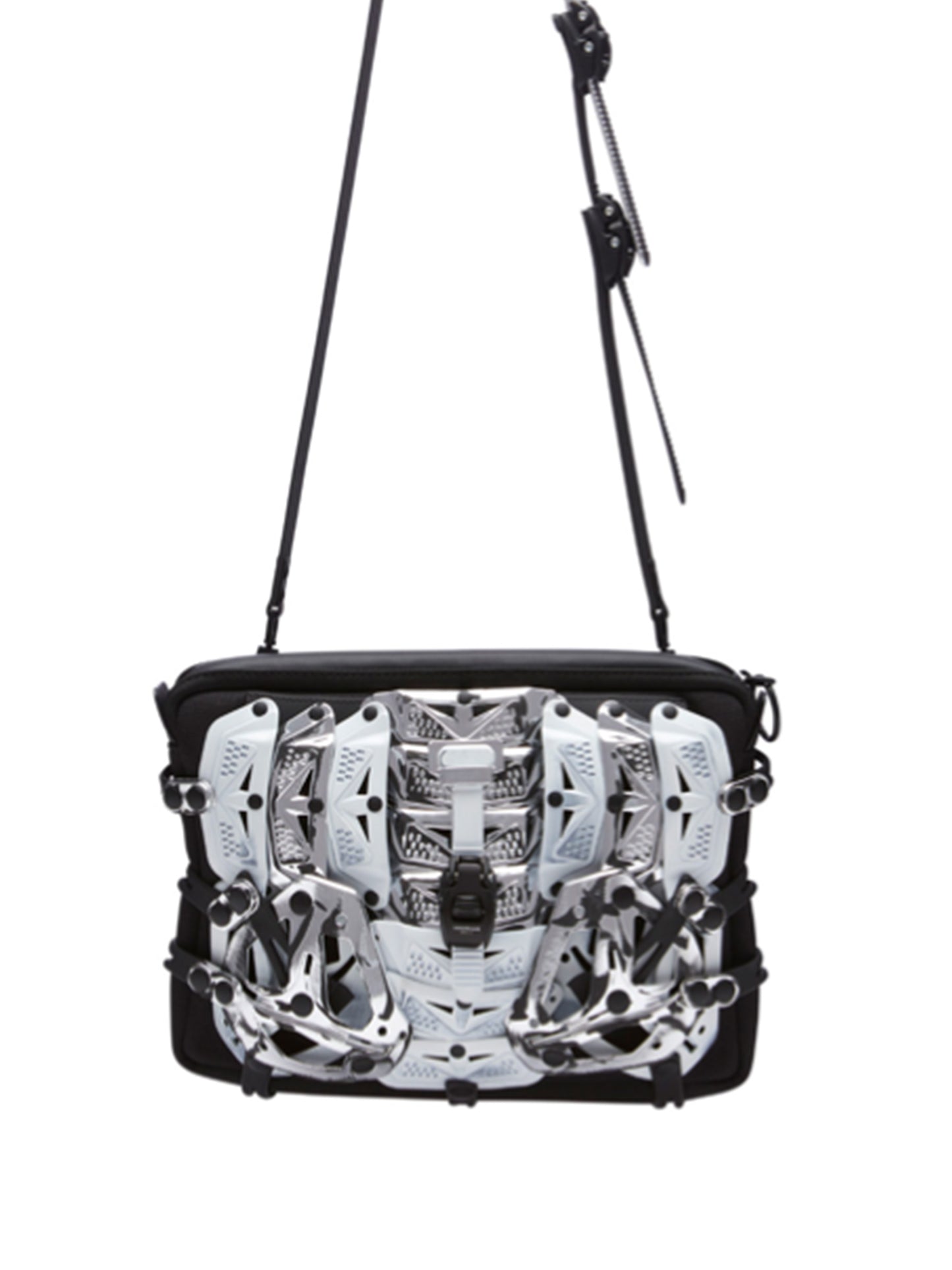 【INNERRAUM - インナーラム】OBJECT T11 CLUTCH PATCHWORK / BLACK&SILVER（バッグ / ブラック&シルバー）
