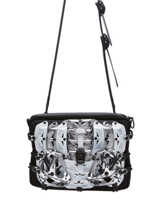 【INNERRAUM - インナーラム】OBJECT T11 CLUTCH PATCHWORK / BLACK&SILVER（バッグ / ブラック&シルバー）