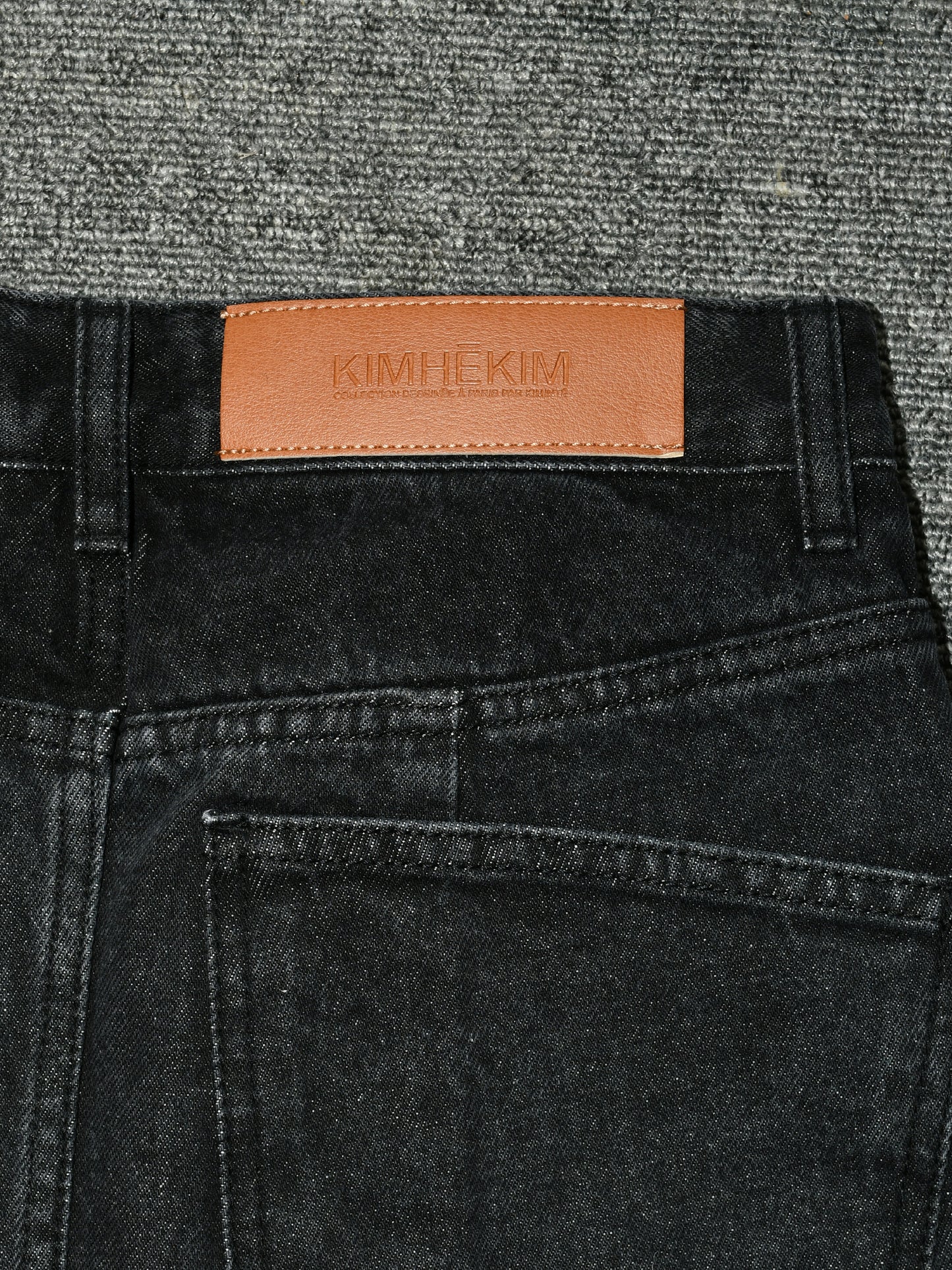 【KIMHEKIM - キムヘキム】PEARL EMBELLISHED BALLOON JEANS / BLACK(デニム/ブラック)