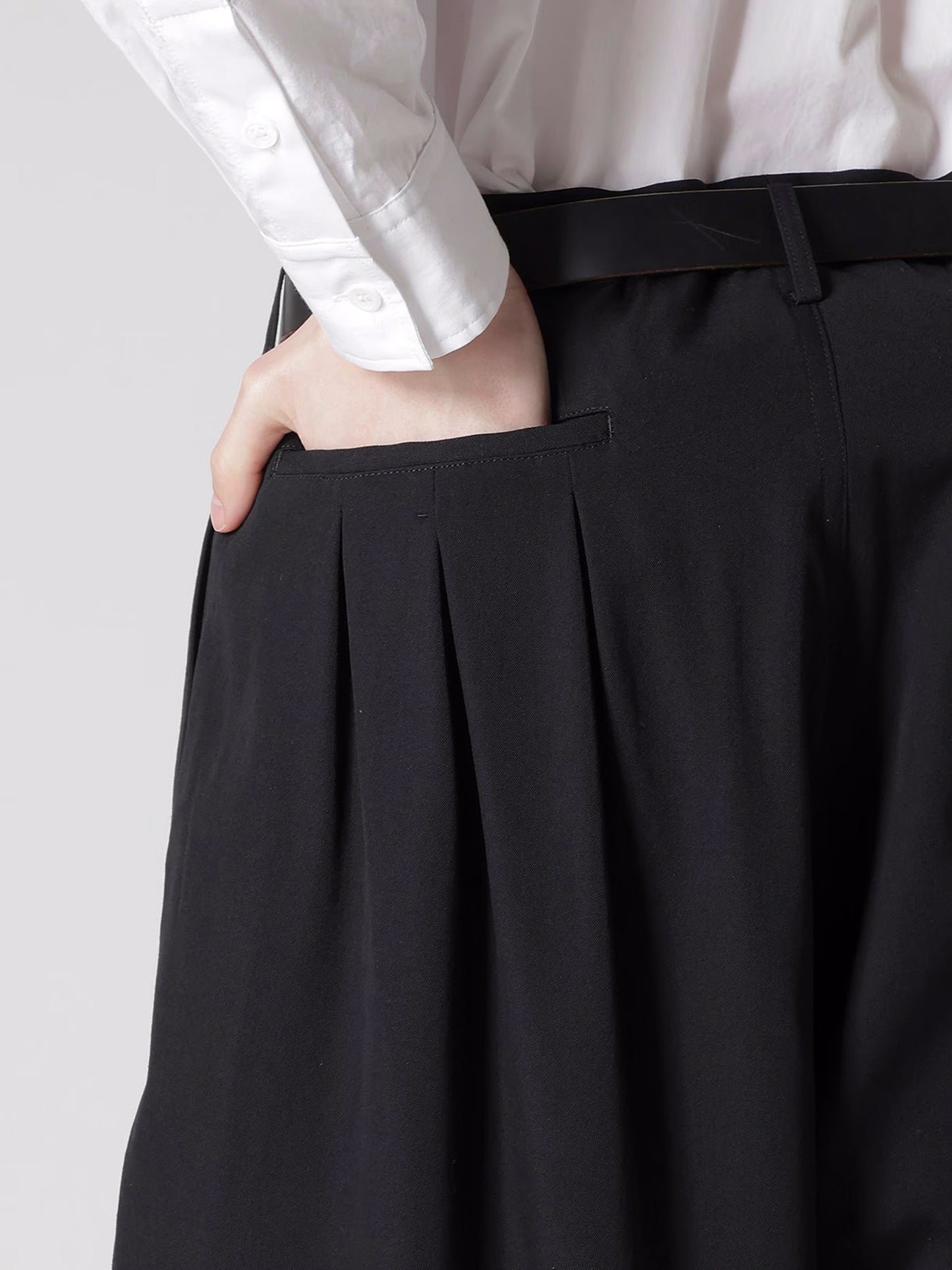 【Y's for men-ワイズフォーメン】WOOL GABARDINE 12-TUCKS PANTS(パンツ/ブラック)
