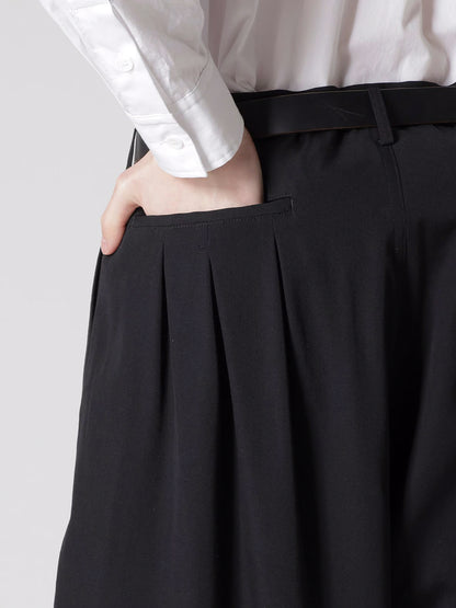 【Y's for men-ワイズフォーメン】WOOL GABARDINE 12-TUCKS PANTS(パンツ/ブラック)