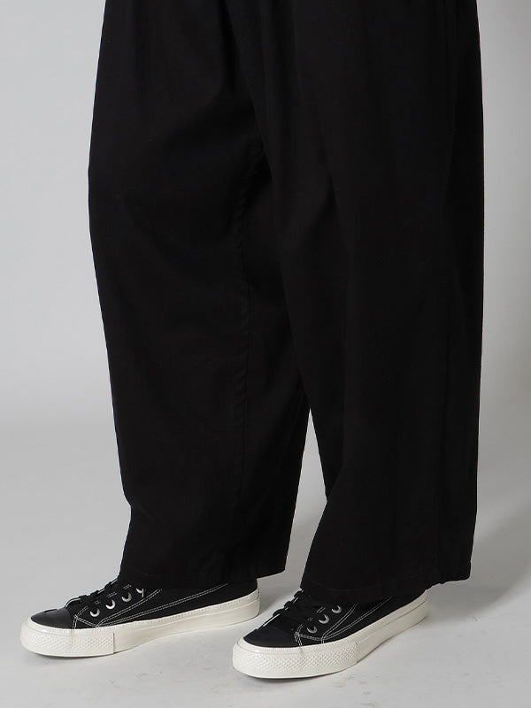 【Y's for men-ワイズフォーメン】GARMENT DYED KATSURAGI PANTS WITH 12-TUCKS / BLACK(パンツ/ブラック)