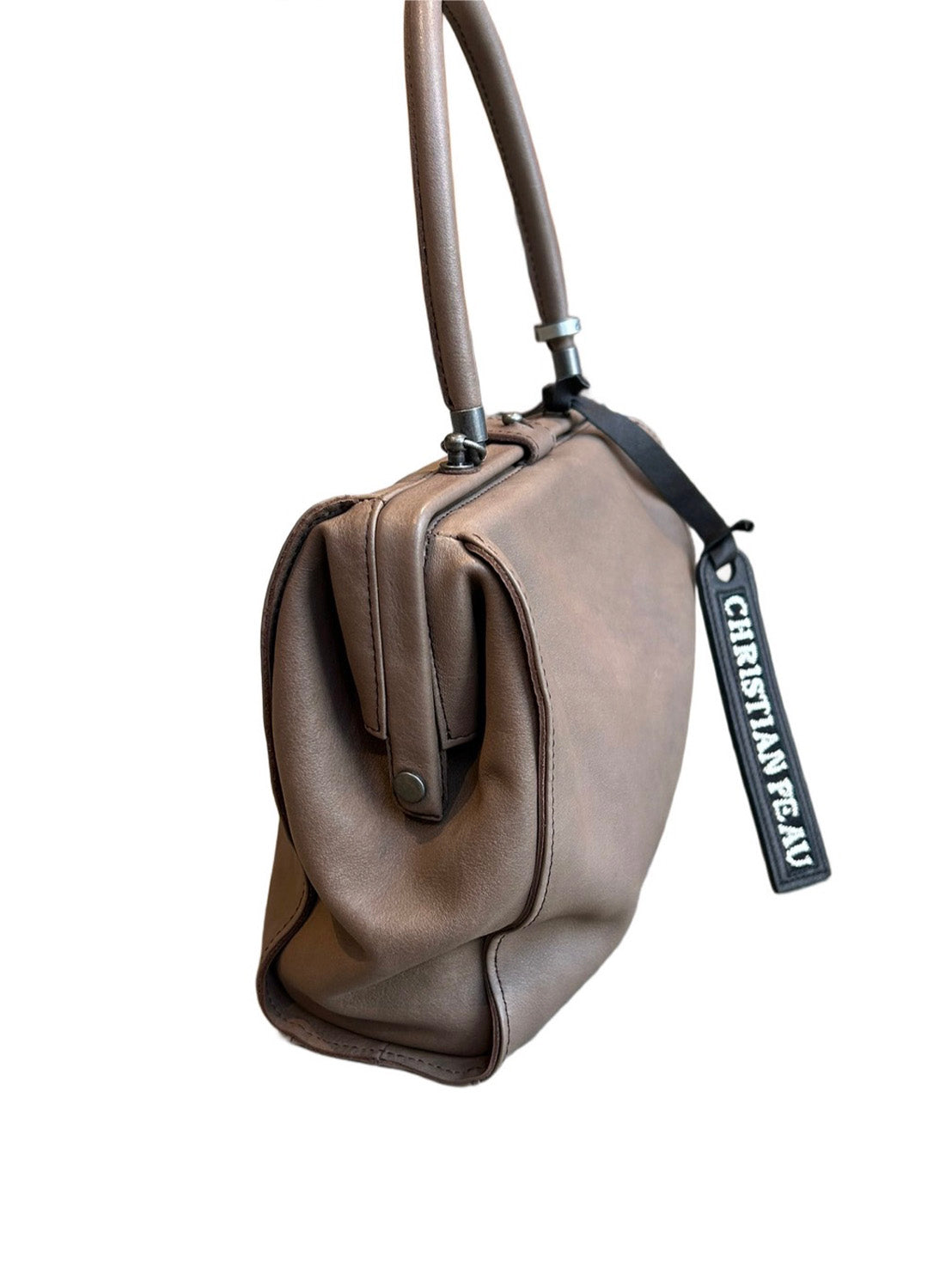 【Christian Peau - クリスチャンポー】06435-1 CP SQUARE "Cow Leather"/ PLUM GREY(バッグ/グレー)