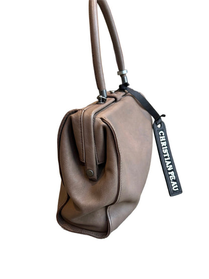 【Christian Peau - クリスチャンポー】06435-1 CP SQUARE "Cow Leather"/ PLUM GREY(バッグ/グレー)