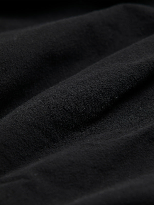 【ANACHRONORM - アナクロノーム】AN380 COTTON SUEDE WIDE SHIRTS BLACK / BLACK (シャツ/ブラック)