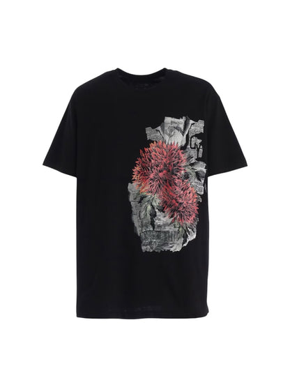 【Ground Y - グラウンドワイ】JERSEY RED DAHLIA T-SHIRT / BLACK(Tシャツ/ブラック)