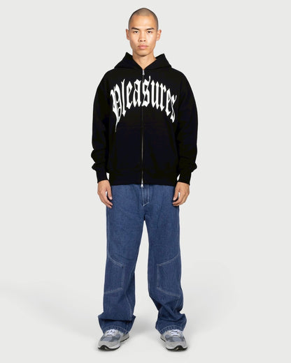 【PLEASURES - プレジャーズ】TWITCH ZIP HOODIE / BLACK (フーディー/ブラック)