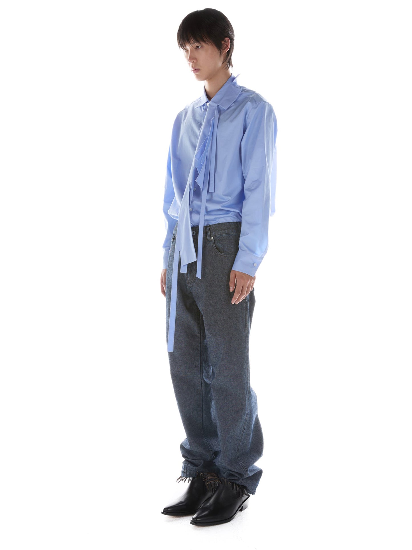 【POST ARCHIVE FACTION - ポストアーカイブファクション】Trimmed Shirt B / Blue (シャツ/ブルー)