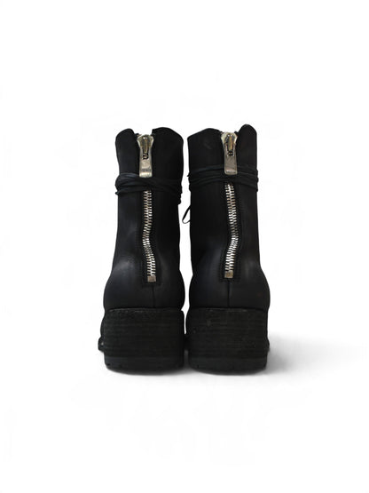 【GUIDI - グイディ】NB07V CALF LACED UP BACK ZIP BOOTS / BLACK(ブーツ/ブラック)