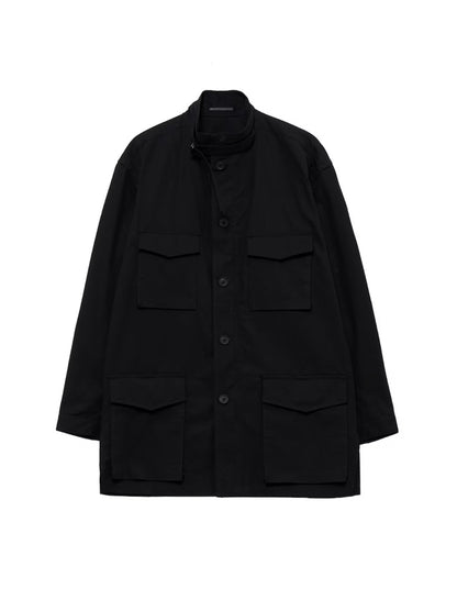 【Yohji Yamamoto POUR HOMME - ヨウジヤマモト プールオム】C/ RIP STOP ARMY BLOUSON（ブルゾン/ ブラック)