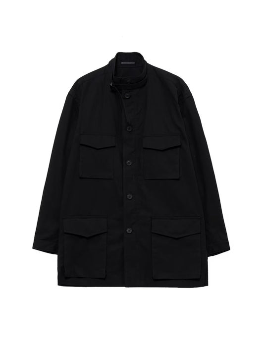 【Yohji Yamamoto POUR HOMME - ヨウジヤマモト プールオム】C/ RIP STOP ARMY BLOUSON（ブルゾン/ ブラック)