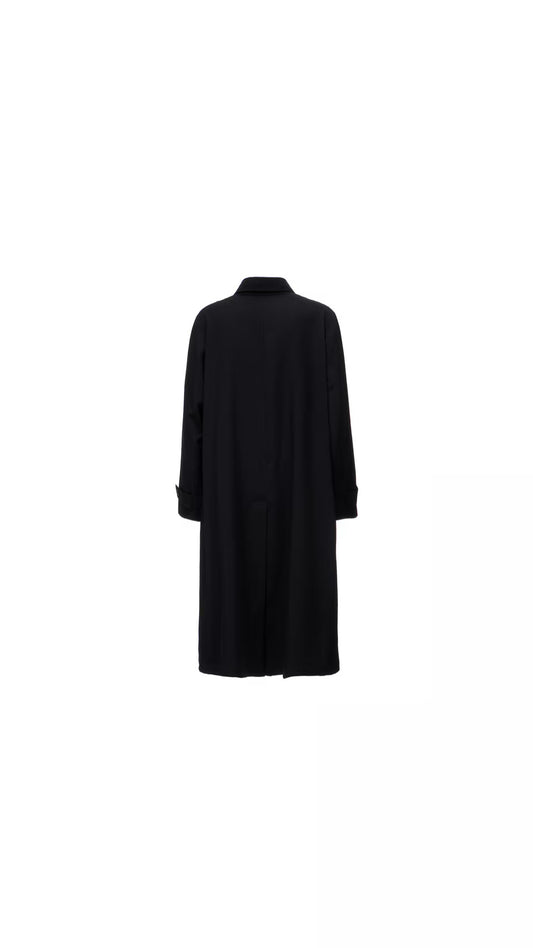 【Y's for men - ワイズフォーメン】WOOL GABARDINE STAND COLLAR COAT(コート/ブラック)