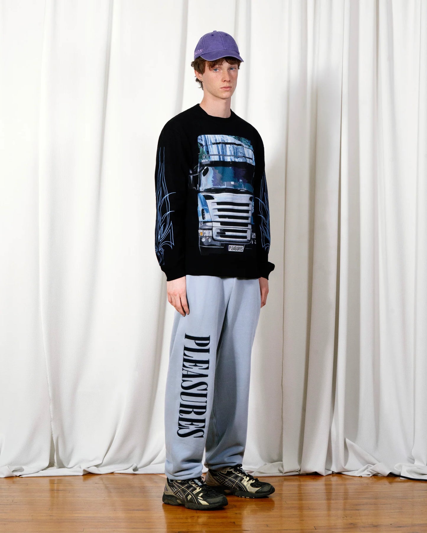 【PLEASURES - プレジャーズ】SEMI HEAVYWEIGHT LONG SLEEVE SHIRT / BLACK (L.S/ブラック)