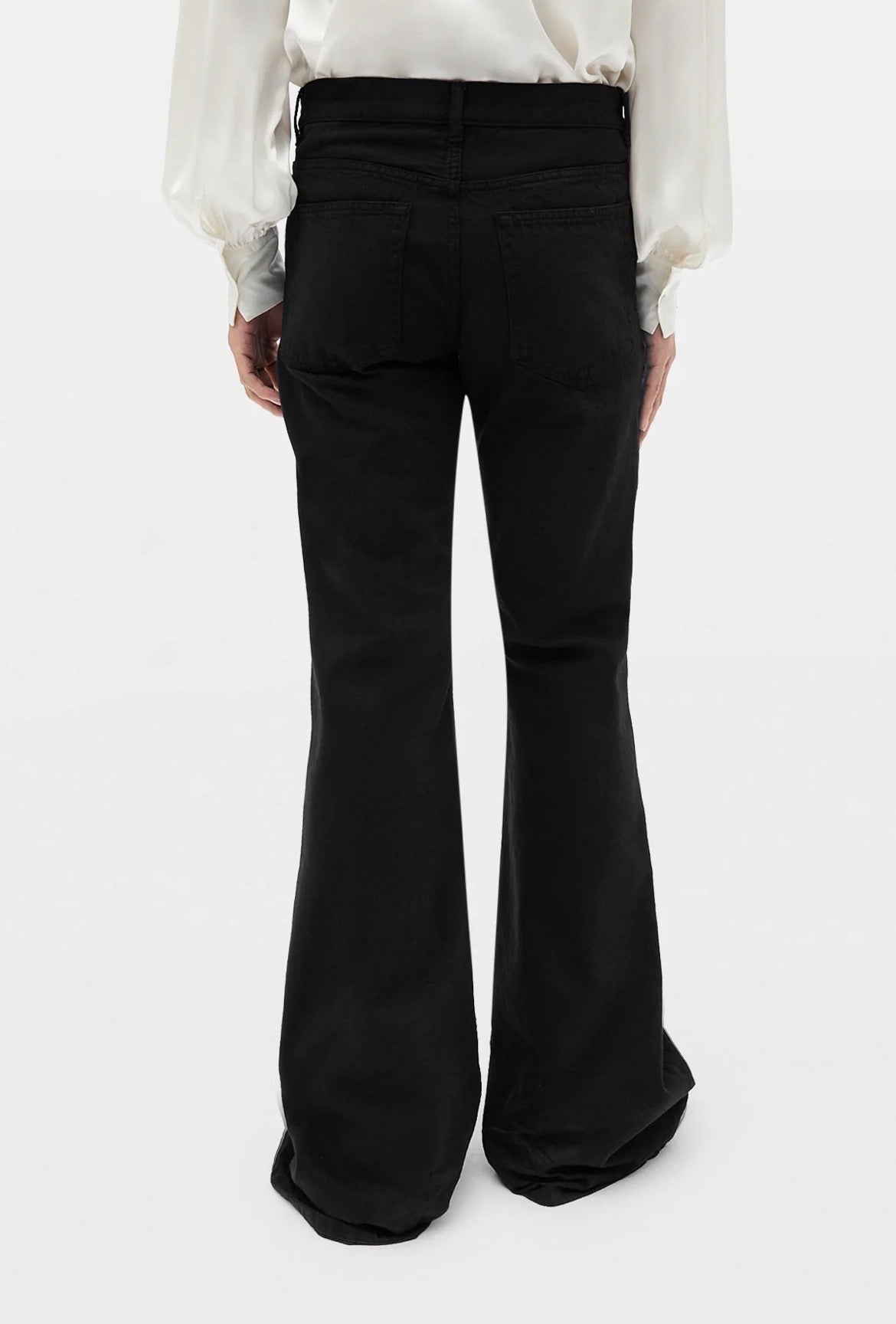 【ANN DEMEULEMEESTER - アン ドゥムルメステール】HAMO 5-POCKET SLIM FIT BOOTCUT TROUSERS  / BLACK(トラウザーズ/ブラック）
