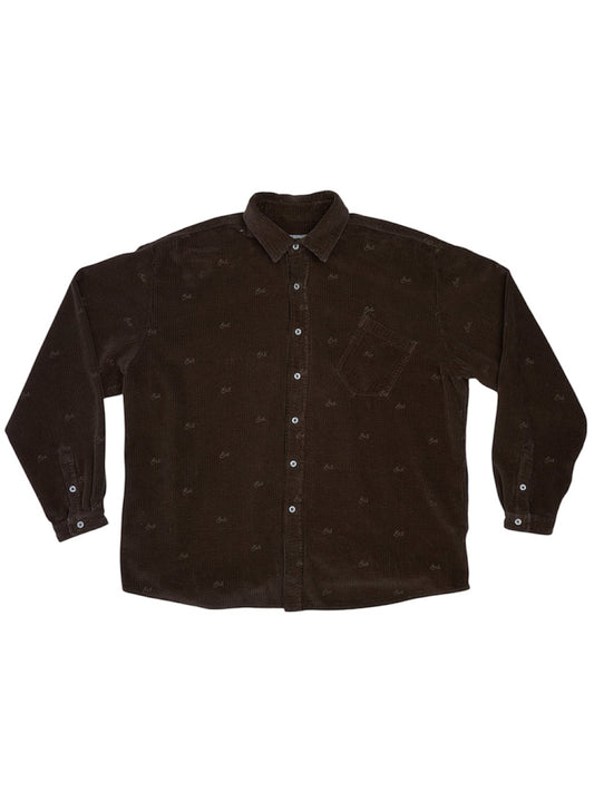 【ERL - イーアールエル】ERL EMBROIDERED CORDUROY OVERSHIRT / BROWN(シャツ/ブラウン)
