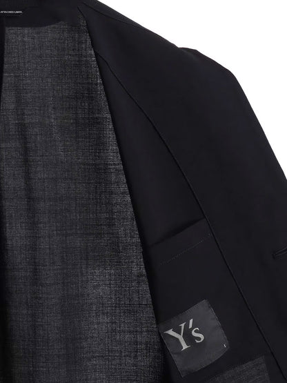 【Y's - ワイズ】HARD-TWISTED LAWN 4 BUTTON WORK JACKET / BLACK (ジャケット/ブラック)