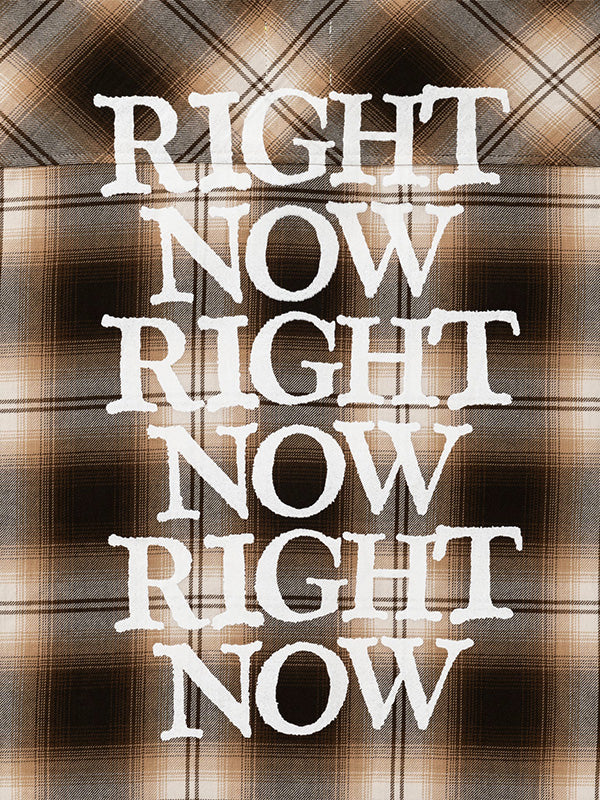 【RAFU×loosejoints】"RIGHT NOW" FLANNEL S/S SHIRTS(シャツ/ブラウン)