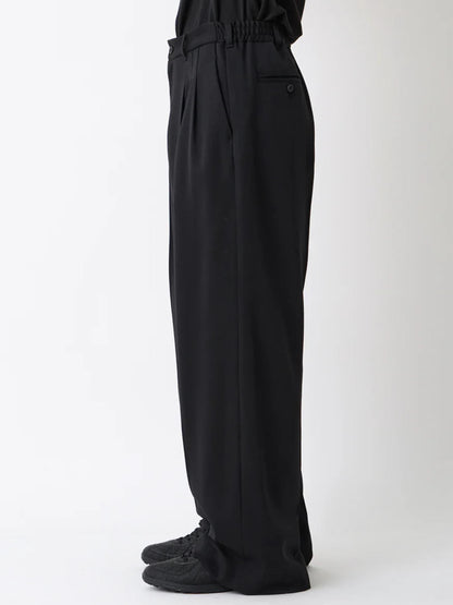 【White Mountaineering - ホワイトマウンテニアリング】3 TUCK WIDE PANTS / BLACK(パンツ/ブラック)
