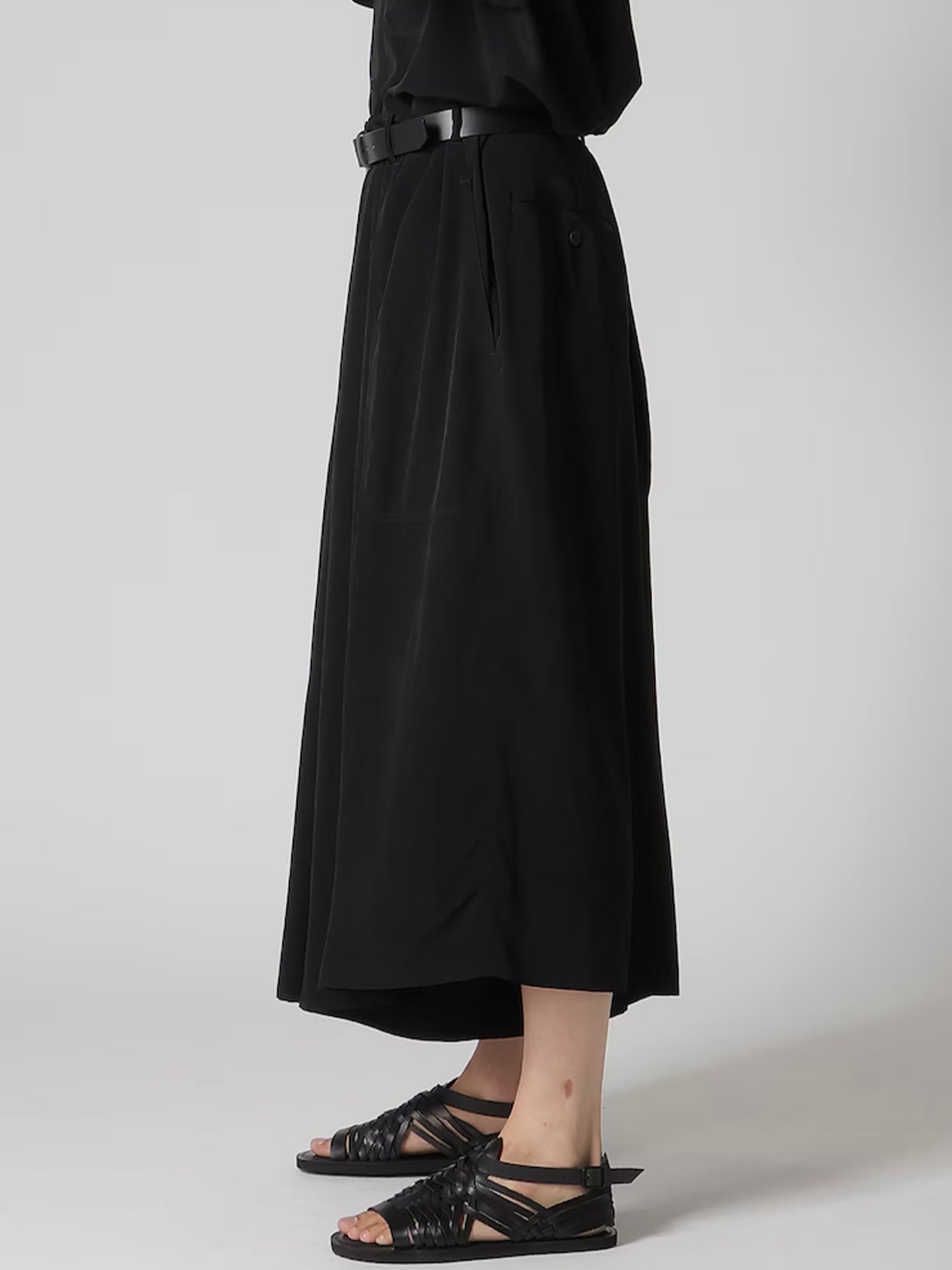 【Yohji Yamamoto POUR HOMME - ヨウジヤマモト プールオム】TA TUXEDO HAKAMA PANTS（パンツ/ブラック)