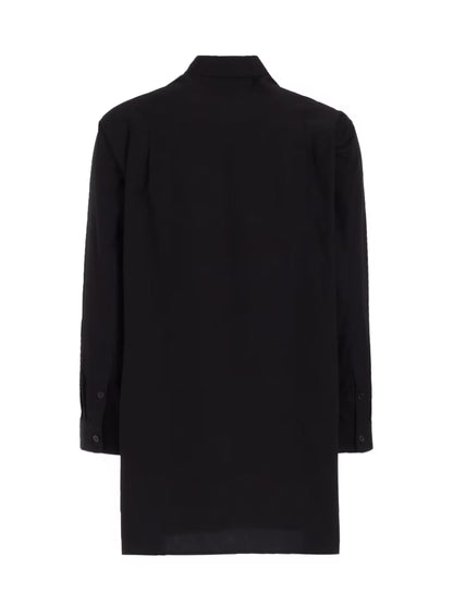 【Y's for men-ワイズフォーメン】100/2 BROAD SHIRT WITH FRONT LEFT LAYER(シャツ/ブラック)