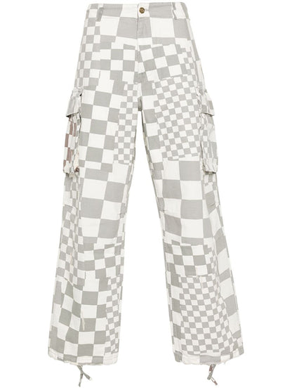 30%OFF【ERL - イーアールエル】distressed checked straight trousers / MULTI (パンツ)