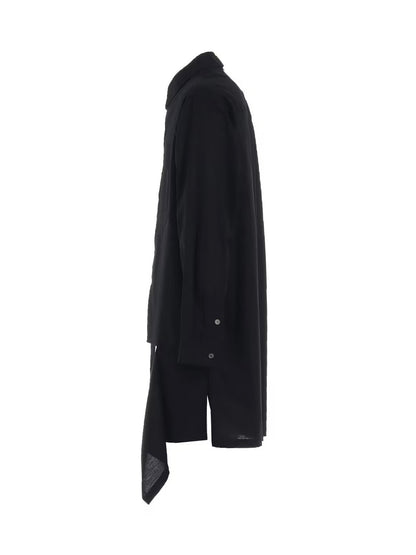 【Ground Y - グラウンドワイ】LIGHT COTTON TWILLL WASH ONC LEFT FRONT CUT-OUT SHIRT / BLACK(シャツ/ブラック)