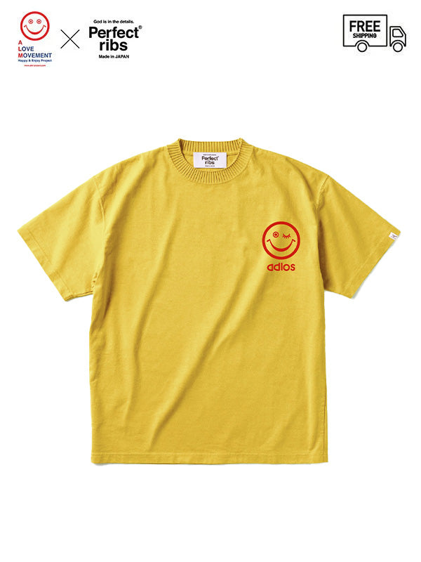【Perfect ribs®×ALM】"RELAX NO PROBLEM" Basic Short Sleeve T Shirts / Vintage Yellow(Tシャツ)