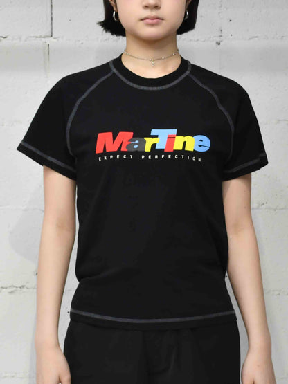 【Martine Rose  - マーティンローズ】RAGLAN SHRUNKEN T-SHIRT / BLACK  (Tシャツ/ブラック)