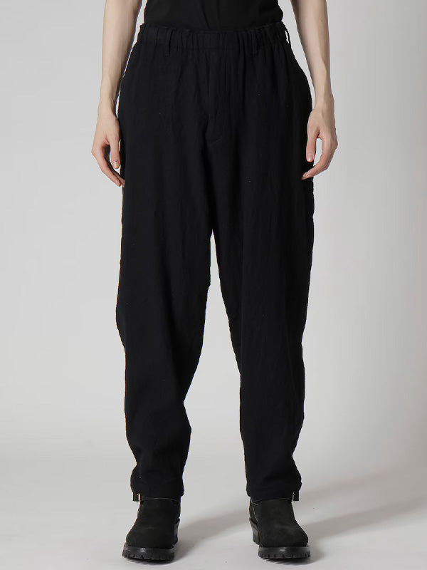 【Y's for men - ワイズフォーメン】"Y's for men × MASSES" SHRINK SERGE WAIST ELASTIC PANTS(パンツ/ブラック)
