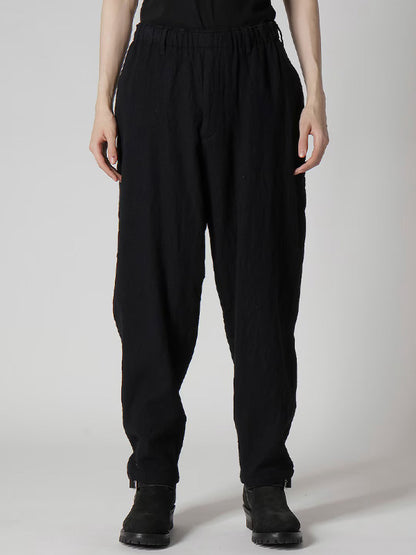 【Y's for men - ワイズフォーメン】"Y's for men × MASSES" SHRINK SERGE WAIST ELASTIC PANTS(パンツ/ブラック)