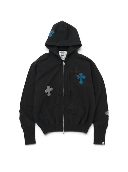 【Perfect ribs® × Y.A.R.N.】Basic Zip Hoodie (フーディー/ブラック)