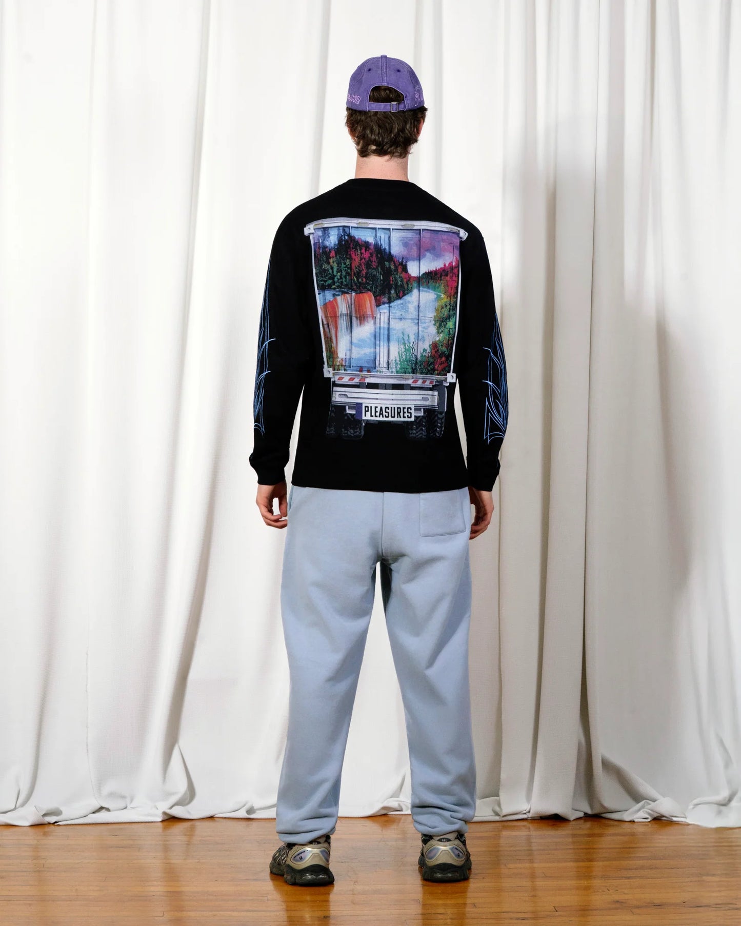 【PLEASURES - プレジャーズ】SEMI HEAVYWEIGHT LONG SLEEVE SHIRT / BLACK (L.S/ブラック)