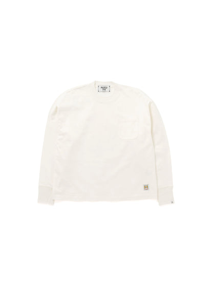 【Perfect ribs®︎ × HAROSHI】"SKULL SKULL SKULL" Basic Long Sleeve Pocket T shirts /WHITE(Tシャツ/ホワイト)