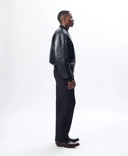 【SUN FLOWER - サンフラワー】Leather Flight Jacket / Black (ジャケット/ブラック)