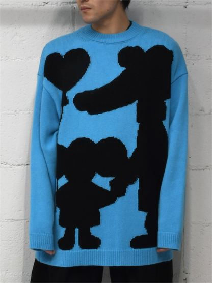 【Walter Van Beirendonck - ウォルターヴァンベイレンドンク】Friends Forever Knit / Light Blue(ニット/ライトブルー)