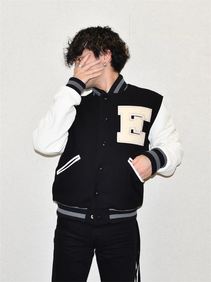 【ERL - イーアールエル】UNISEX VARSITY JACKET / BLACK (ジャケット/ブラック)