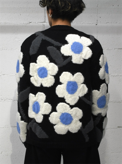 【Walter Van Beirendonck - ウォルターヴァンベイレンドンク】Flower Power Knit / BLACK (ニット/ブラック)