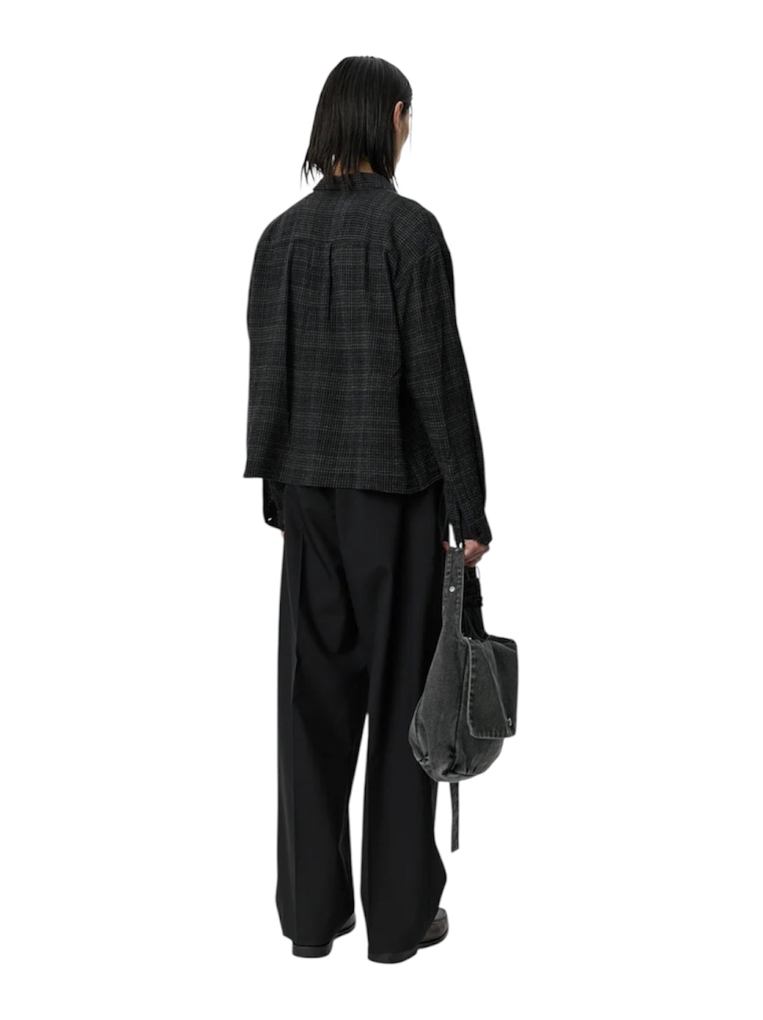 【mfpen - エムエフペン】 PRIORITY SHIRT /  OVERDYED BLACK CHECK (シャツ/ブラック)