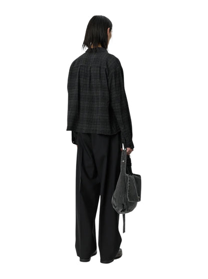 【mfpen - エムエフペン】 PRIORITY SHIRT /  OVERDYED BLACK CHECK (シャツ/ブラック)