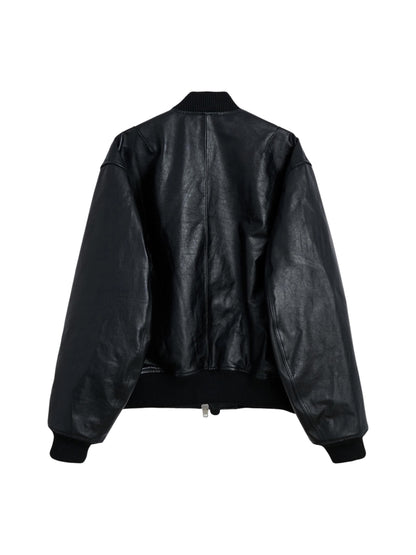 【SUN FLOWER - サンフラワー】Leather Flight Jacket / Black (ジャケット/ブラック)