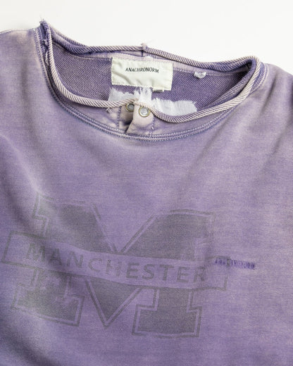 【ANACHRONORM - アナクロノーム】AN389 MANCHESTER PRINTED CUT-OFF SWEAT PARKA / NAVY (スウェット/ネイビー)
