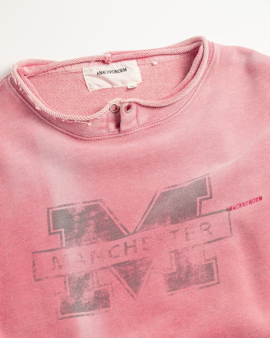 【ANACHRONORM - アナクロノーム】AN389 MANCHESTER PRINTED CUT-OFF SWEAT PARKA / RED (スウェット/レッド)